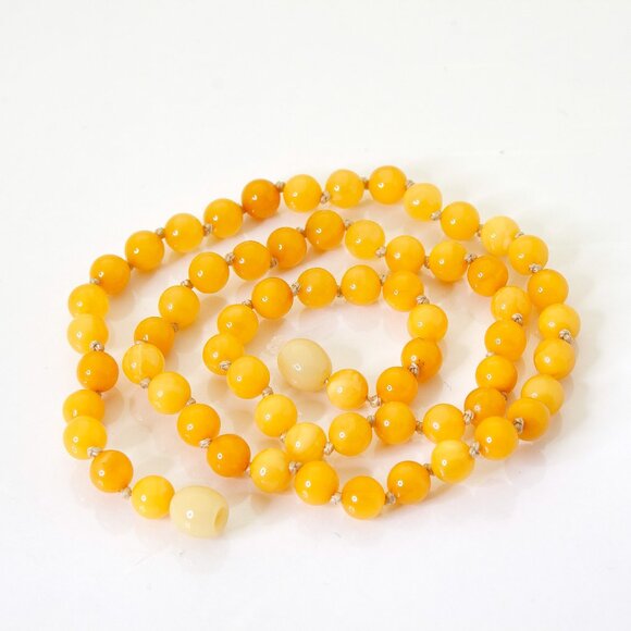 Real BALTIC AMBER Necklace, 100% NATURAL Handmade Butterscotch Amber Beads - Picture 3 of 13